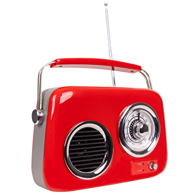 KOZMOS FB-R302-RD Kırmızı Retro Radyo ve Bluetooth Hoparlör