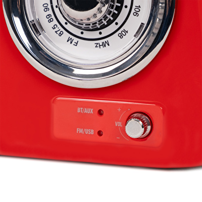 KOZMOS FB-R302-RD Kırmızı Retro Radyo ve Bluetooth Hoparlör
