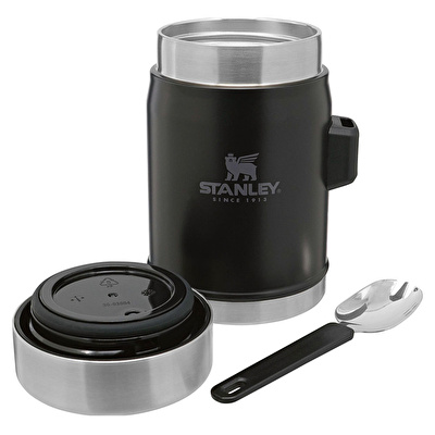 STANLEY 0.4L Classic Food Jar - Matte Black/Siyah Kaşıklı Yemek Termosu