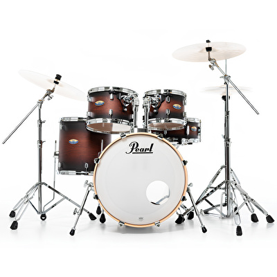 PEARL DMP905/C260 Decade Maple Satin Brown Burst 5 Parça (20B/10T/12T/14F/14S) Aksamlı Akustik Davul Seti