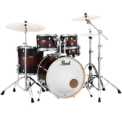 PEARL DMP905/C260 Decade Maple Satin Brown Burst 5 Parça (20B/10T/12T/14F/14S) Aksamlı Akustik Davul Seti