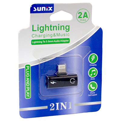 SUNIX 2in1 Lightning To 3.5mm Çoğaltıcı