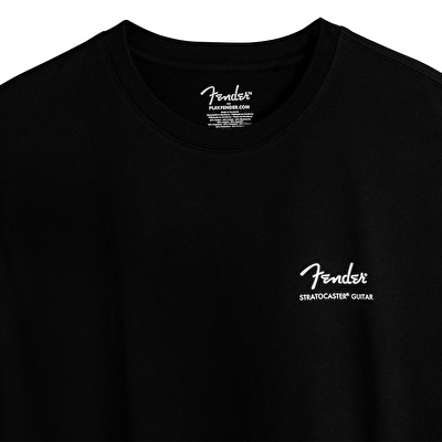 FENDER® Stratocaster Technical Drawing Loose Siyah T-Shirt