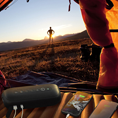 Tribit XSound Mega T-BTS35 30W 20 Saat Oynatma Süresi IPX7 Su Geçirmez RGB Taşınabilir TWS Bluetooth Hoparlör Siyah