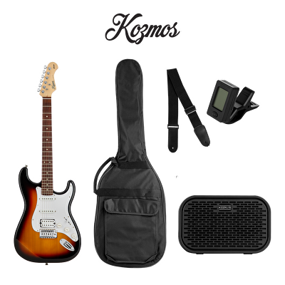 KOZMOS KGP-STG20HSS-3TS Sunburst Elektro Gitar + UNIQUE-MINI-BK 10W Amfi Başlangıç Paketi
