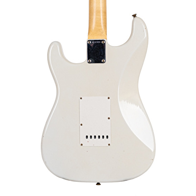 Fender Custom Shop Masterbuilt Dennis Galuszka 1963 Stratocaster Journeyman Relic Gülağacı Klavye Aged Olympic White Elektro Gitar