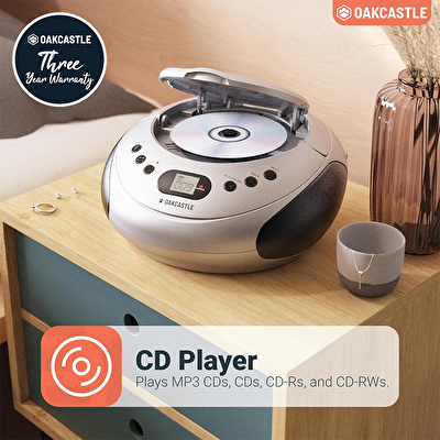 OAKCASTLE CD250 Cd Oynatıcılı Taşınabilir Bluetooth Hoparlör Gümüş