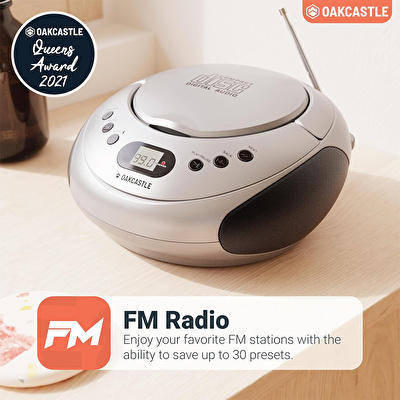 OAKCASTLE CD250 Cd Oynatıcılı Taşınabilir Bluetooth Hoparlör Gümüş