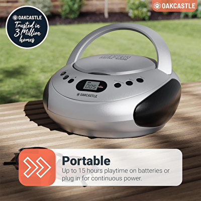 OAKCASTLE CD250 Cd Oynatıcılı Taşınabilir Bluetooth Hoparlör Gümüş