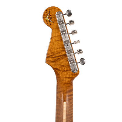 Fender Custom Shop 2023 Limited Edition Roasted 50s Stratocaster DLX Closet Classic Akçaağaç Klavye Faded Aged Sonic Blue Elektro Gitar