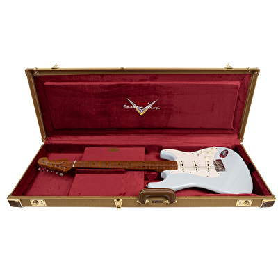 Fender Custom Shop 2023 Limited Edition Roasted 50s Stratocaster DLX Closet Classic Akçaağaç Klavye Faded Aged Sonic Blue Elektro Gitar