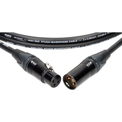 Klotz M5 MC5000 XLR NEUTRIK Altın Uçlu Siyah 1.5mt Mikrofon Kablosu