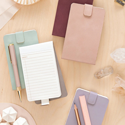 DESIGNWORKS INK Leatherette Notepad - Dusty Lilac 13.5x8.2 cm