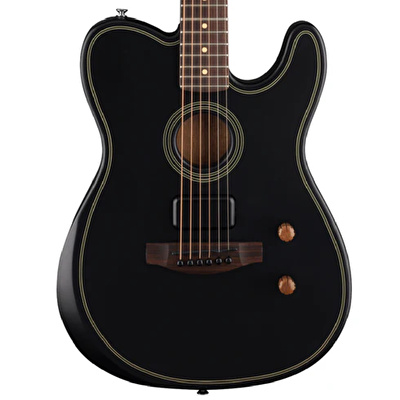 Fender Acoustasonic Standard Telecaster Gülağacı Klavye Black Elektro Akustik Gitar