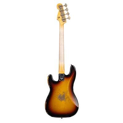 Fender Custom Shop Limited Edition 1963 Precision Bass Heavy Relic Faded Aged 3-Color Sunburst Bas Gitar