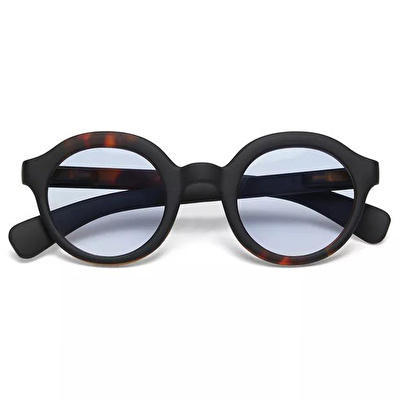 OKKIA Lauro Unisex Yuvarlak Siyah Havana Güneş Gözlüğü Mavi Degrade