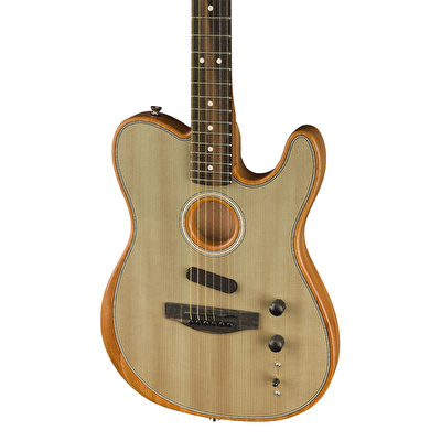 Fender American Acoustasonic Telecaster Abanoz Klavye Sonic Gray Elektro Akustik Gitar