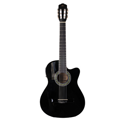 Barcelona LC 3900 CEQ BK Elektro Klasik Gitar
