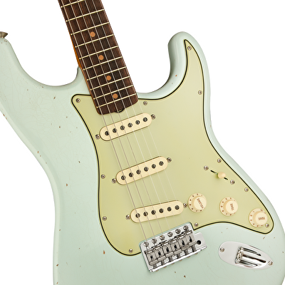 Fender Custom Shop Limited 1964 Stratocaster Journeyman Relic Gülağacı Klavye Faded Aged Sonic Blue Elektro Gitar