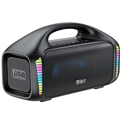 Tribit Stormbox Blast T-BTS52 90W 30 Saat Oynatma Süresi IPX7 Su Geçirmez RGB Taşınabilir TWS Bluetooth Hoparlör Siyah