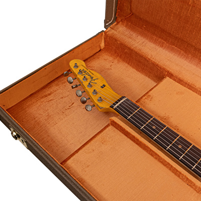 Fender Custom Shop Limited Edition 1959 Telecaster Custom Super Heavy Relic Aged Tahitian Coral over Chocolate 3 Ton Sunburst Elektro Gitar
