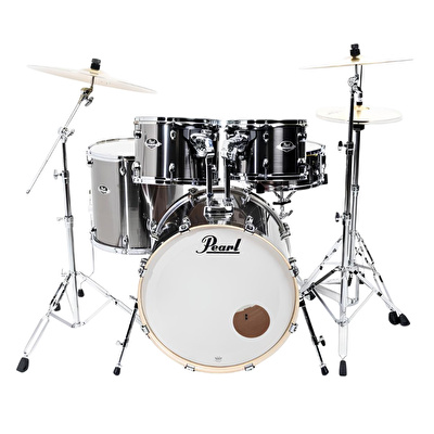 PEARL EXX725BR/C21 Export EXX Smokey Chrome 5 Parça (22B/12T/13T/16F/14S) Aksamlı ve Zilli Akustik Davul Seti