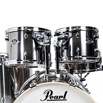 PEARL EXX725BR/C21 Export EXX Smokey Chrome 5 Parça (22B/12T/13T/16F/14S) Aksamlı ve Zilli Akustik Davul Seti