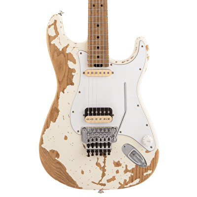 Charvel Henrik Danhage LE Signature Pro-Mod So-Cal Style 1 Akçaağaç Klavye Beyaz Heavy Relic Elektro Gitar