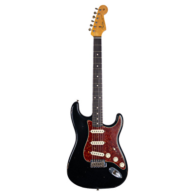 Fender Custom Shop Masterbuilt Todd Krause 1963 Stratocaster Journeyman Relic Gülağacı Klavye Black Elektro Gitar