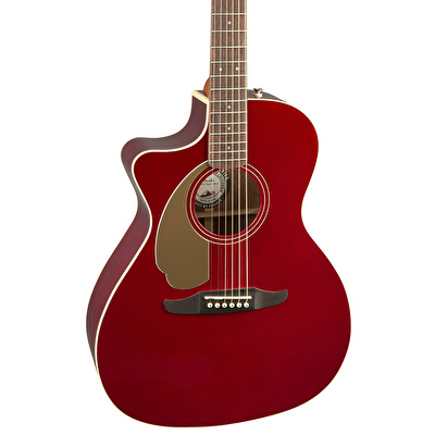 Fender Newporter Player Left Handed Ceviz Klavye Candy Apple Red Solak Elektro Akustik Gitar