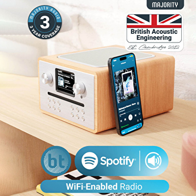 MAJORITY Homerton-2 Radyo Bluetooth Hoparlör Meşe (Wifi)