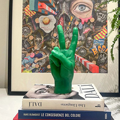 CANDLE HAND Peace Mum Yeşil
