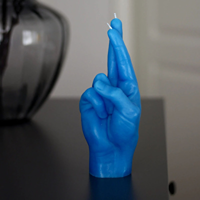 CANDLE HAND Crossed Fingers Mum Mavi