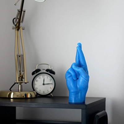 CANDLE HAND Crossed Fingers Mum Mavi