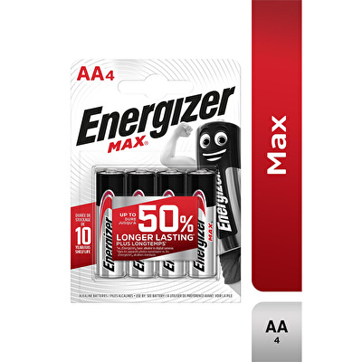Energizer Max Alkaline AA BP4 Pil