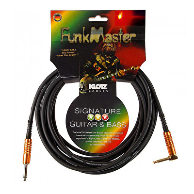 Klotz Funkmaster Açılı Altın Uçlu 3mt Bas Gitar Kablosu