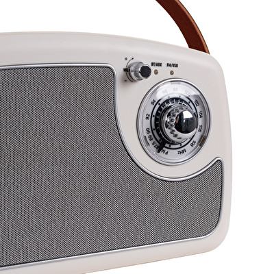 KOZMOS FB-R902-CREAM Retro Radyo ve Bluetooth Hoparlör