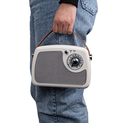 KOZMOS FB-R902-CREAM Retro Radyo ve Bluetooth Hoparlör