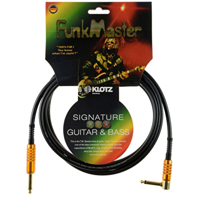 Klotz Funkmaster Açılı Altın Uçlu 4,5mt Bas Gitar Kablosu