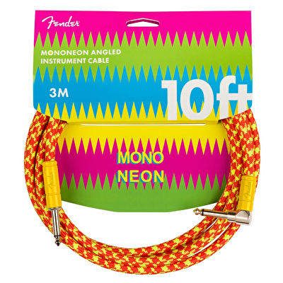 Fender MonoNeon Instrument Cable 10 Angle Orange Kablo