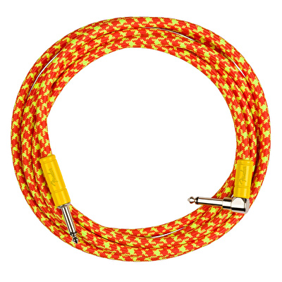Fender MonoNeon Instrument Cable 10 Angle Orange Kablo