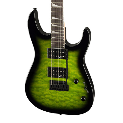 Jackson JS20 Dinky DKQ 2PT Amaranth Klavye Transparent Green Burst Elektro Gitar