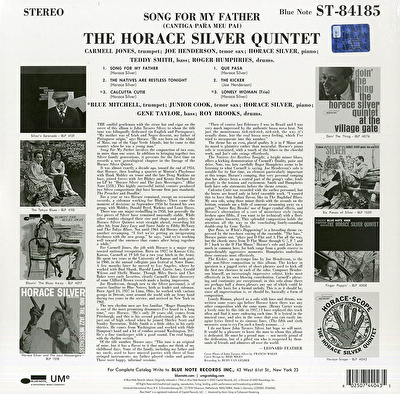 The Horace Silver Quintet – Song For My Father (Blue Note Classic Vinyl Series 2021 Reissue)