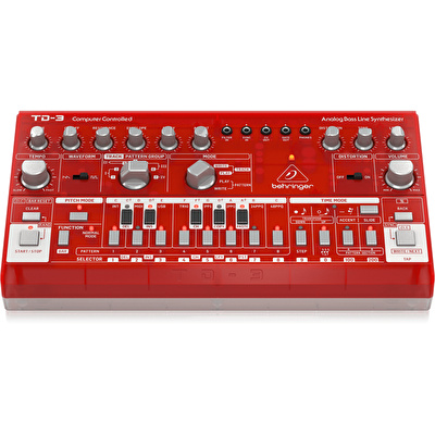 BEHRINGER TD-3-SB Analog Bass Line Synthesizer (Transparan Kırmızı)