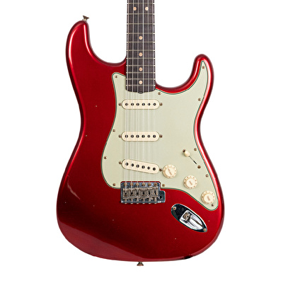 Fender Custom Shop Limited Edition 1963 Stratocaster Journeyman Relic Aged Candy Apple Red Elektro Gitar