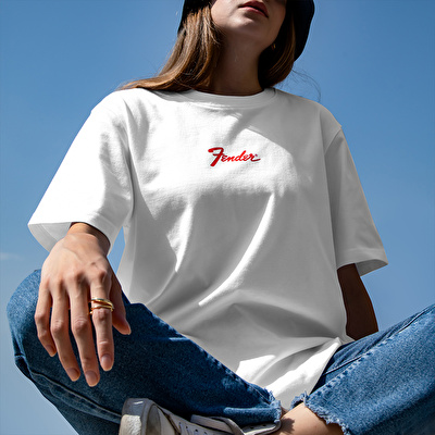 FENDER® Stratocaster Beyaz T-Shirt