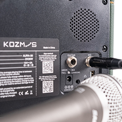 KOZMOS Aura-30 Uygulama ile Kontrol Edilebilen Akustik Enstrüman Amfisi ve Bluetooth Hoparlör