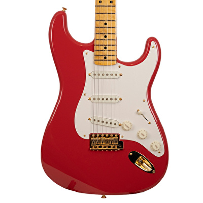 Fender Custom Shop Limited Edition 1959 Stratocaster NOS Birdseye Akçaağaç Sap Gold HW Fiesta Red Elektro Gitar