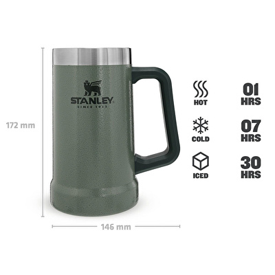 STANLEY 0.7L Adventure Big Grip Beer Stein Yeşil Bira Bardağı