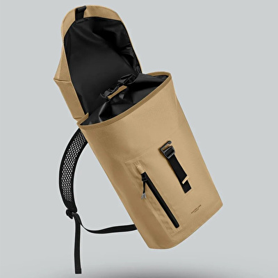 GASTON LUGA Lightweight Duo Seal Flap Backpack 14" - Latte